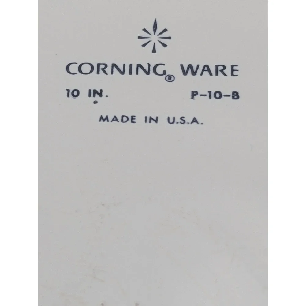Vintage Casserole Dish 10 Inch White Blue Corning Ware Cornflower P-10-B